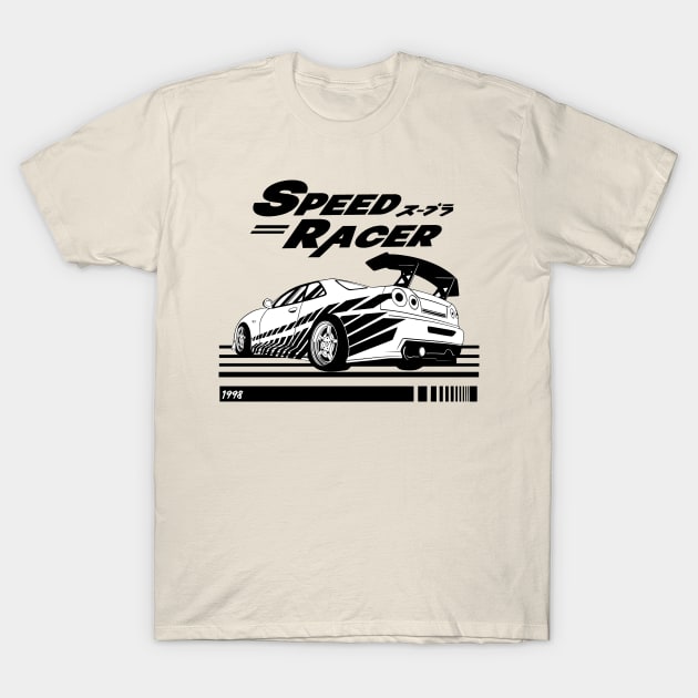 street racing black and white T-Shirt by harv.merch